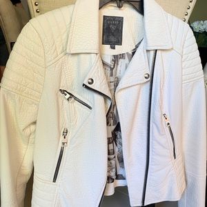 White Guess Leather Jacket
